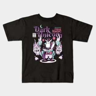 Dark Magical Unicorn Fantasy Kids T-Shirt